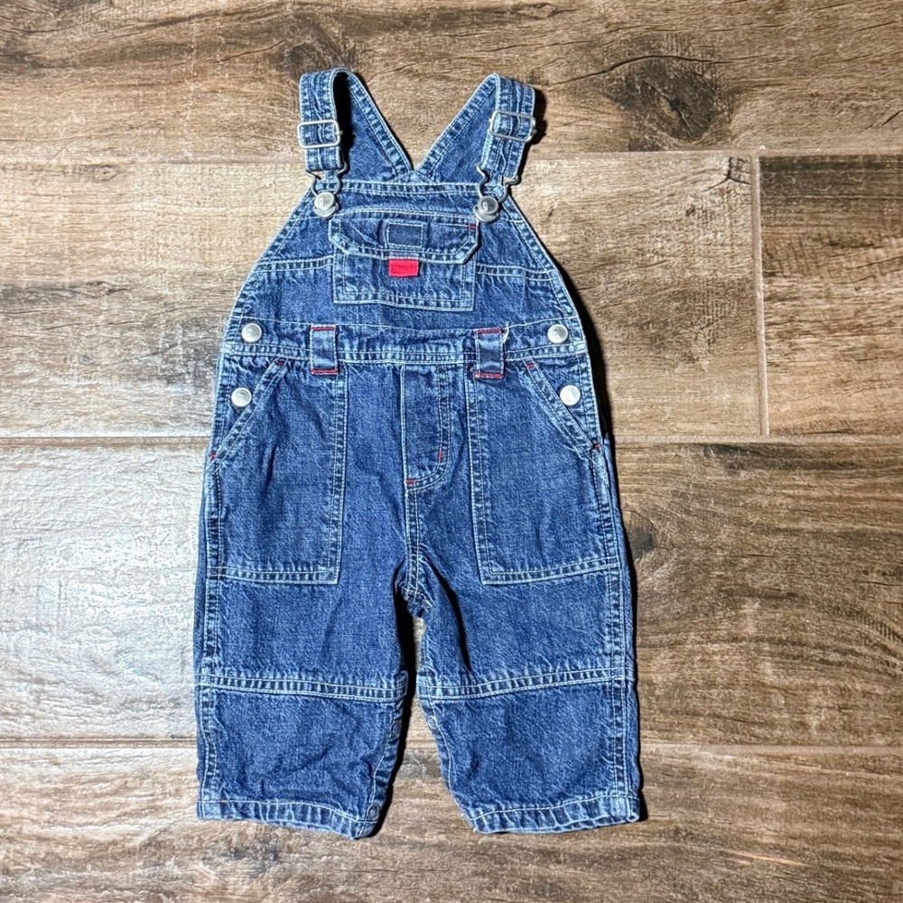 Gymboree Baby Vintage Y2K Blue Denim Bib Overalls, Medium Wash,‎ 3-6 mo